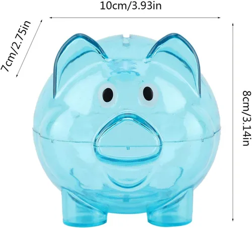 Vista 7 de Omabeta Banco de dinero de plástico para cerdos, caja de ahorro, alcancía, bonita alcancía, caja de dinero de plástico para niños, niñas, decoración