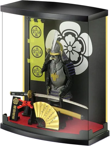 Vista 15 de MEISTER JAPAN Samurai Figura Naoe Kanetsugu Estatua de 8.3 pulgadas con vitrina 1:10 scale armor with iconic "Ai" love-crest helmet, miniature