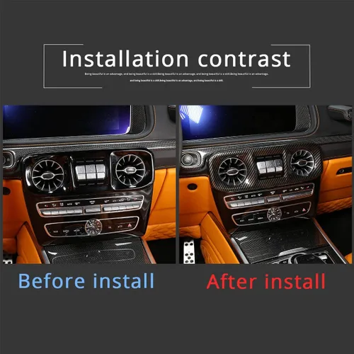 Vista 4 de Marco de ventilación frontal para Mercedes Benz Clase G (2019-2020), consolas centrales, salida de viento de aire acondicionado, tablero de ABS