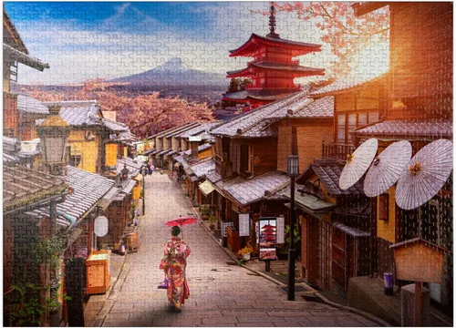 Vista 7 de MyPuzzle Idyllic Japan - Rompecabezas prémium de 500 piezas, fabricado en Estados Unidos
