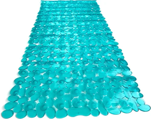 Vista 52 de Alfombra antideslizante para bañera y ducha "Pebbles" de 27 x 14 pulgadas, ovalada, no tóxica, segura, limpia, lavable a máquina, agarre y drenaje