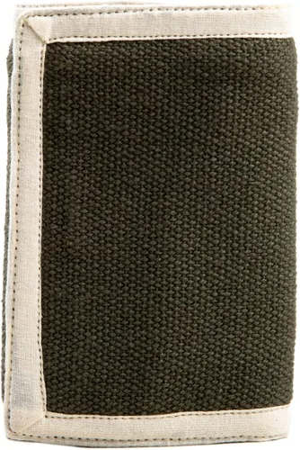 Vista 4 de Billetera delgada y triple plegable vegana para hombres y mujeres - 100% algodón - Fabricado en Nepal