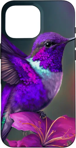 Vista 19 de Funda púrpura para iPhone XR para colibrí