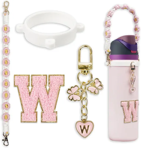 Vista 51 de Lindo juego de dijes de letras compatible con botella de agua Owala de 24 oz, 32 oz, 40 oz, Owala Kids, vaso térmico de café Owala, Owala FreeSip