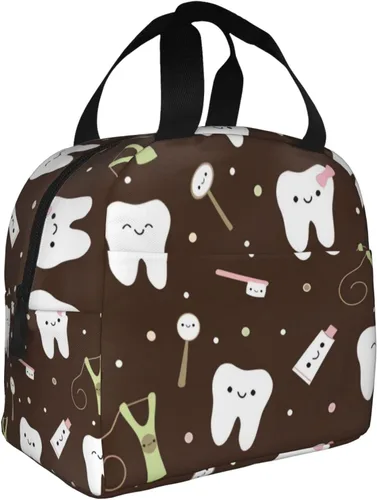 Vista 2 de Lonchera para dentistas, higienista dental para mujeres y hombres, bolsa de picnic aislada, hielera térmica, bonita bolsa de mano para trabajo