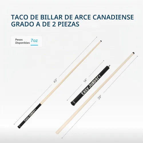 Vista 3 de PEARSON Easy Jumper - Taco de piscina de 41 pulgadas, ligero de 7 onzas, de arce canadiense, con junta de implex, punta fenólica de 0.512 in