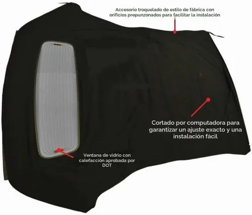 Vista 8 de Techo convertible completo, de estilo de fábrica, para Ford Mustang (2005-2014), con ventanas de vidrio térmico, de lona vinílica, Negro