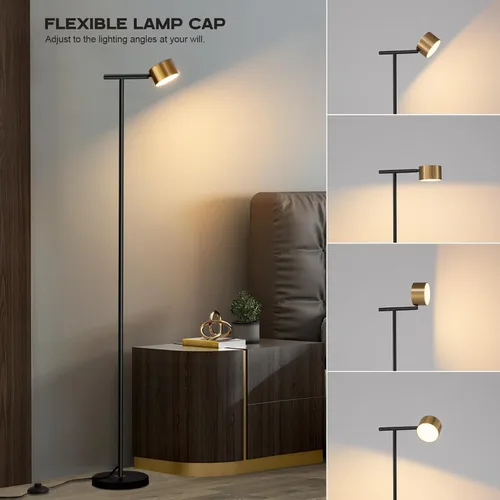 Vista 7 de Lámparas de pie para sala de estar, lámpara de lectura de pie de 3 temperaturas de color con cabezal flexible, moderna lámpara de pie alta