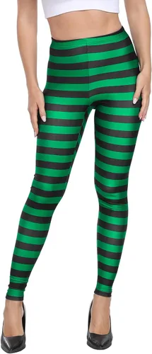 Vista 20 de HDE Leggings de entrenamiento de diseño moderno - Divertidos patrones estampados gráficos a la moda A. Rayas del arco iris