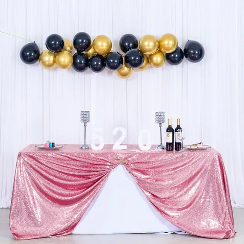 Vista 8 de Mantel de lentejuelas plateadas, mantel rectangular de 50 x 102 pulgadas, mantel rectangular de lentejuelas y tela satinada para fiestas, bodas