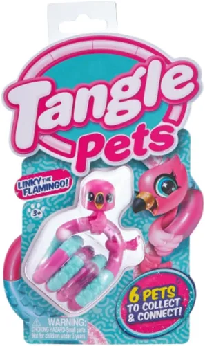 Vista 4 de TANGLE Jr. Pets (paquete de 2) – Uba The Unicorn and Linky The Flamingo – Juguetes para ansiedad para mascotas enredadas – Juguete para ansiedad