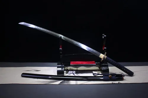Vista 7 de YL Espada Katanas japonesas de arcilla templada Real Hamon Espadas japonesas reales hechas a mano con espiga completa de 41 pulgadas
