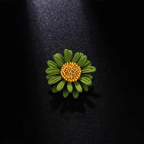 Vista 4 de Broche de girasol con margaritas coloridas, estilo bohemio, con diseño de flores, insignia, vestido y escote para mujeres y niñas