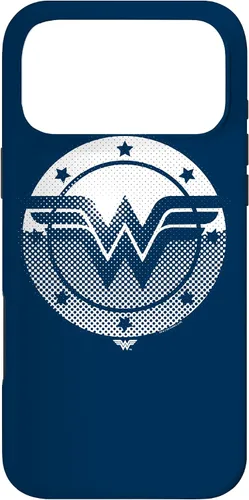 Vista 22 de Wonder Woman Funda con logotipo de escudo de medio tono para iPhone 17