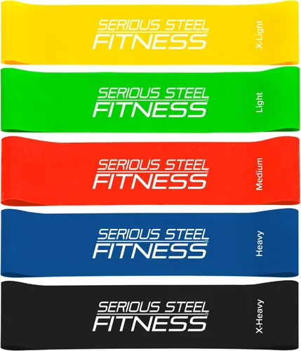 Vista 10 de Serious Steel Fitness Mini bandas de resistencia Bandas elásticas de rehabilitación y prehab Bandas de entrenamiento de ejercicio de 12 pulgadas