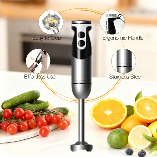 Vista 6 de MegaWise Pro Hand Blender Nueva versión 2025 (negro, 5 en 1)