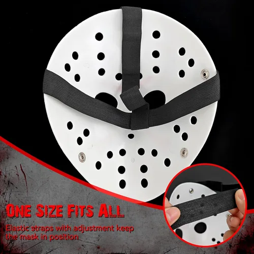 Vista 3 de Máscara de cosplay de Halloween, disfraz de Halloween, accesorios de hockey de terror