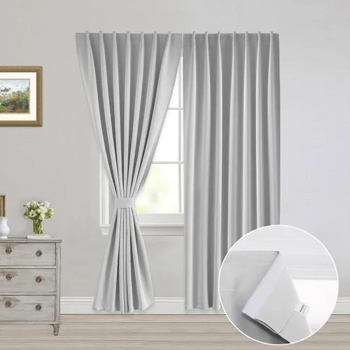 Vista 19 de Muamar Cortinas opacas sin taladro, paneles de cortina para ventana fáciles de instalar, juego de 2 paneles de cortinas portátiles para dormitorio