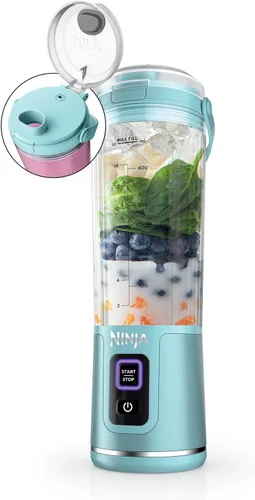 Vista 22 de Ninja Blast Batidora portátil, inalámbrica, recipiente de 18 onzas, menta