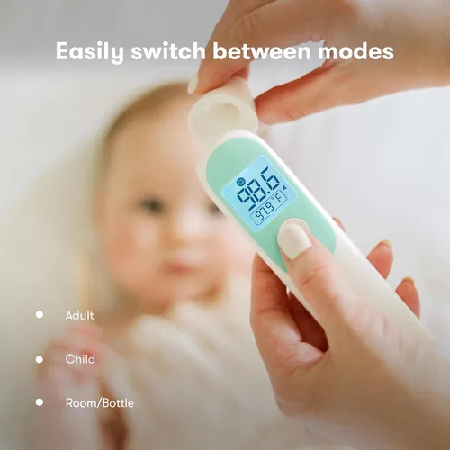 Vista 4 de Termómetro Frida Baby, termómetro infrarrojo 3 en 1 para oído, frente y sin contacto, termómetro de fiebre para bebé, lactantes, niños pequeños