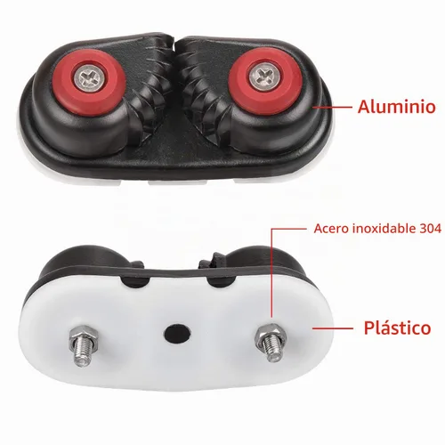 Vista 2 de Taco de leva con rodamiento de bolas, de entrada rápida, para tamaños de línea de hasta 5/8 pulgadas, aluminio, velero kayak