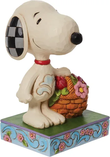Vista 4 de Enesco Peanuts by Jim Shore Snoopy - Figura con cesta de tulipanes, 4.92 pulgadas, multicolor