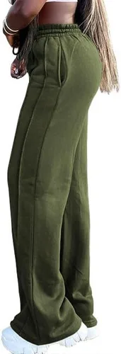 Vista 4 de PINSV Women's Wide Leg High Waisted Casual Flowy Straight Leg Pants