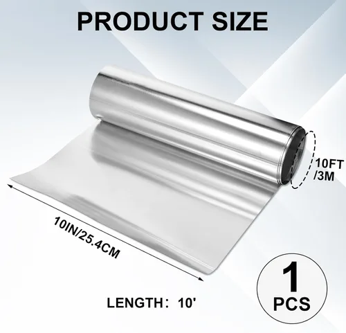 Vista 2 de Therwen 1 Rollo de Lámina de Aluminio, Paneles de Techo de Metal de Aluminio de 0.2 mm de Espesor, Tira de Sellado para Ventanas, Puertas