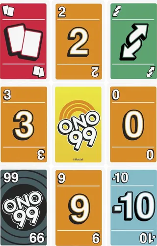 Vista 4 de Mattel Games Juego de 3 juegos de cartas con UNO, Phase 10 y ONO 99, diversión de viaje para niños y noches familiares con caja de lata