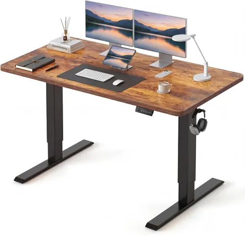 Vista 15 de CubiCubi Escritorio eléctrico grande de pie de 48 x 30 pulgadas, escritorio Negro