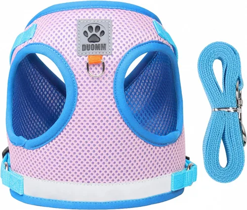 Vista 2 de Arnés ajustable para perro sin tirones, con 2 clips para correa, arnés acolchado ultra transpirable para perro, arnés reflectante y juego de correa
