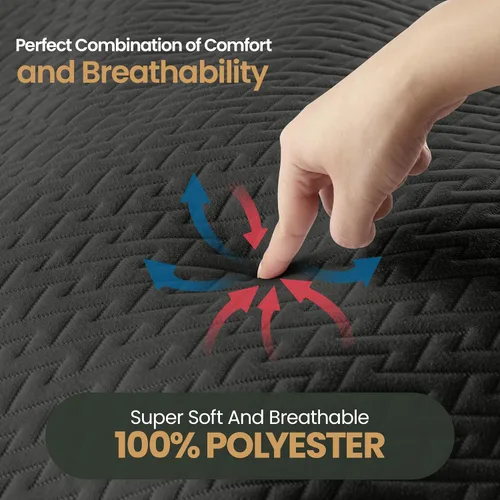 Vista 4 de Utopia Bedding Protector de colchón impermeable tamaño King (gris), funda de colchón de tela suave 3D de alta calidad, se adapta a 17 pulgadas