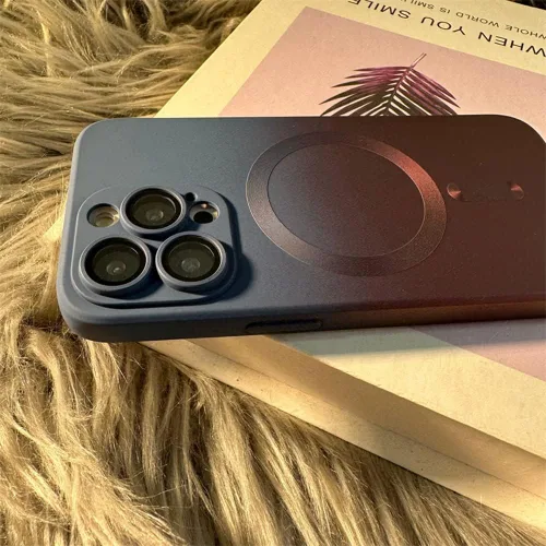 Vista 8 de Ownest Magsafe - Funda compatible con iPhone 12 Pro Max con ajuste magnético para funda Magsafe, de lujo, de silicona líquida, suave, a prueba