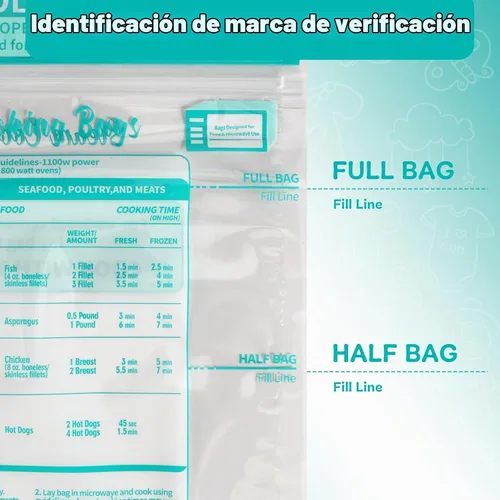Vista 3 de 20 bolsas de cocción al vapor, bolsas de vapor para microondas, verduras, papas y carne (1)