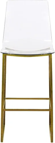 Vista 5 de Meridian Furniture Lumen Collection - Taburete de acrílico moderno y contemporáneo con base de acero inoxidable, 16.5 pulgadas de ancho x 20