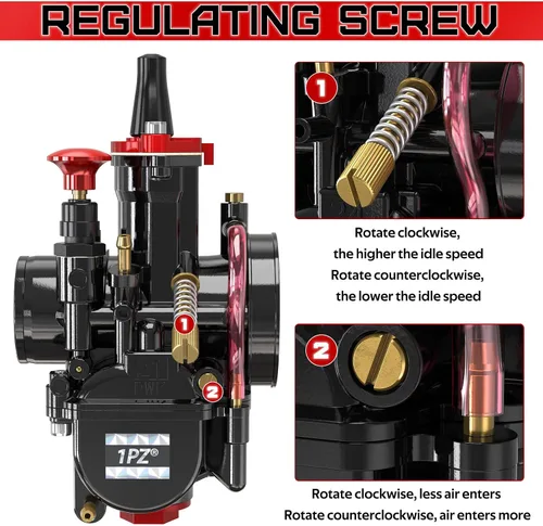 Vista 4 de 1PZ PW0-K21 PWK - Carburador de 1.82 pulgadas para reemplazo de carburador, rendimiento universal para motocicletas Pit Dirt Bike Off Road ATV Quad