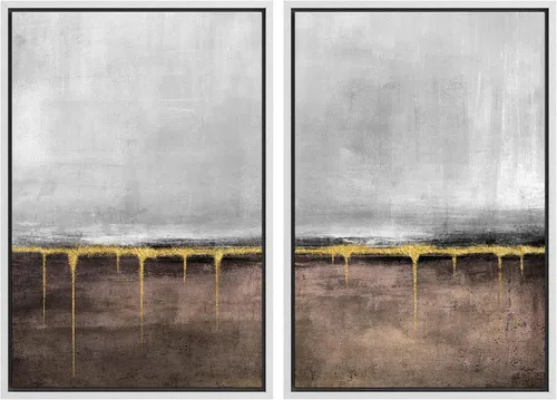 Vista 55 de MUDECOR Lienzo enmarcado para pared, bosque brumoso, reflejos, paisaje tranquilo, ilustraciones modernas, arte decorativo, bohemio, tranquilo/zen