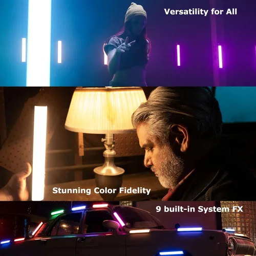 Vista 8 de Aputure MT Pro RGB Light Wand Stick 7.5W CCT de 2000K -10000K Salida Pixel-Mappable RGBWW Mini LED Tubo Luz Soporte Sidus Link Bluetooth App Control