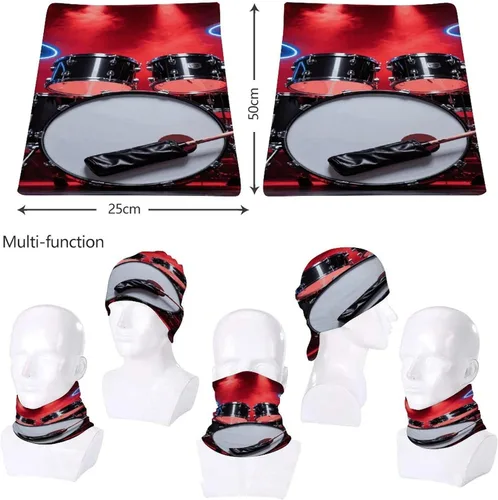 Vista 8 de Cool Drum Set Neck Gaiter for Men Women Upf 50+ Sun Protection Balaclava Face Mask Cover Moisture Wicking & Quick Dry Neckerchief Seamless Ski Mask
