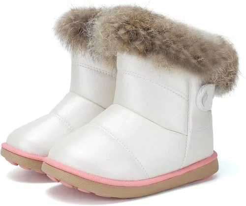 Vista 6 de CIOR - Botas de nieve para niños y niñas, botas cálidas para invierno con botón, calzado para exteriores