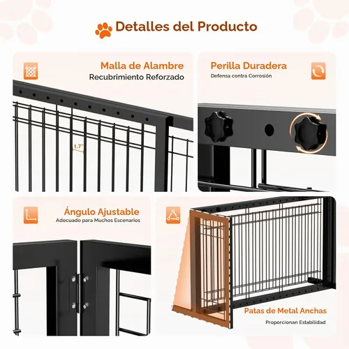 Vista 8 de Bonnlo - Puerta independiente para perros, de 39 a 68 pulgadas de ancho, para chimenea, escaleras, puertas, valla de metal ajustable para mascotas