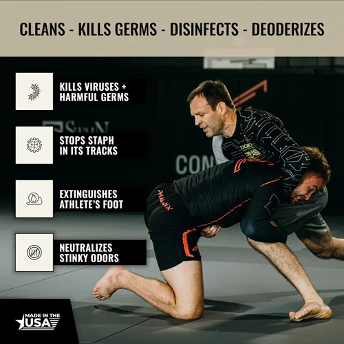 Vista 2 de Dollamur Mat Attack! Limpiador de alfombrillas de lucha PLUS®, desinfectante, limpiador de suelos de goma y equipo de fitness, cuarto de galón