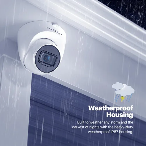 Vista 6 de Amcrest Cámara PoE de torreta, de 5 MP, IP UltraHD para exteriores, micrófono/audio, de vigilancia, visión nocturna de 98 pies, campo de visión
