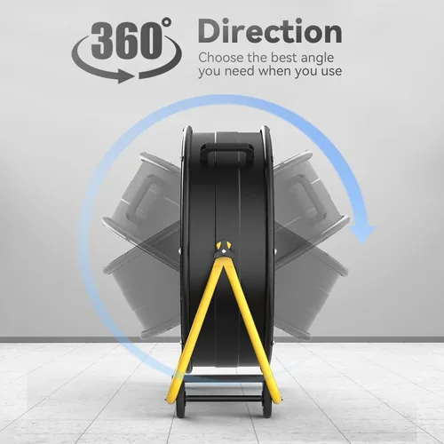 Vista 4 de CCGIRU Ventilador de tambor de alta velocidad de 24 pulgadas, ventilador industrial resistente con certificación UL, 3 velocidades, 8500 CFM