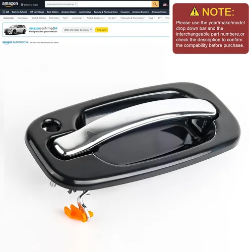 Vista 7 de Manija de puerta exterior delantera del lado del conductor izquierdo para Chevrolet Silverado, Cadillac Escalade, Suburban, Tahoe, Avalanche, GMC