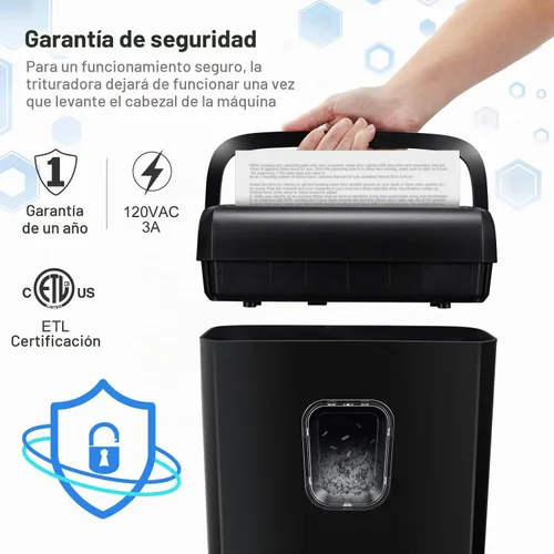 Vista 6 de Bonsaii Trituradora de papel micro cortado de 6 hojas para el hogar, alto