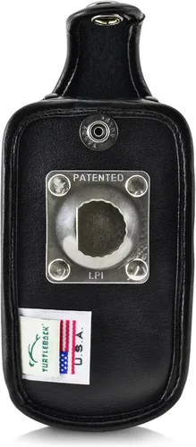 Vista 6 de Turtleback Funda ajustada para DuraXV LTE Verizon Flip Phone de cuero negro con trinquete resistente, funda de metal extraíble con clip