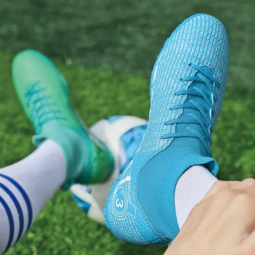 Vista 9 de Liuliuroupp Tacos de fútbol para hombre, zapatos de fútbol profesionales con picos, para interiorexteriorcompeticiónentrenamientoatlético, zapatos
