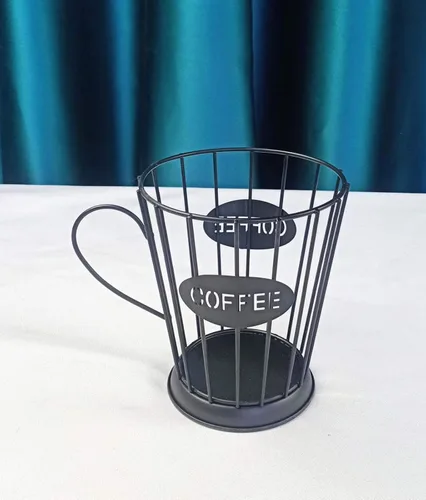 Vista 2 de Owill-home Soporte para cápsulas de café y taza organizadora, soporte de metal para tazas de café expreso, soporte para crema de café, soporte