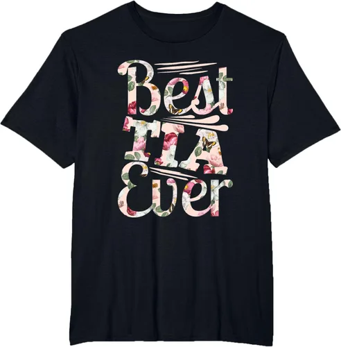 Vista 43 de Camiseta para mujer con texto en inglés "Best Tia Ever" Negro